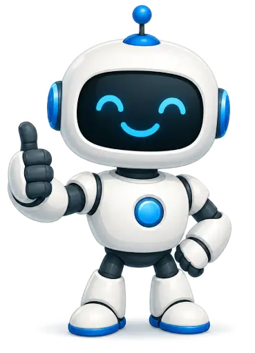 A robot holding a thumbs up