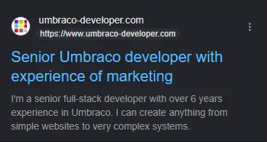 Showing the search result of the website "Umbraco Developer"